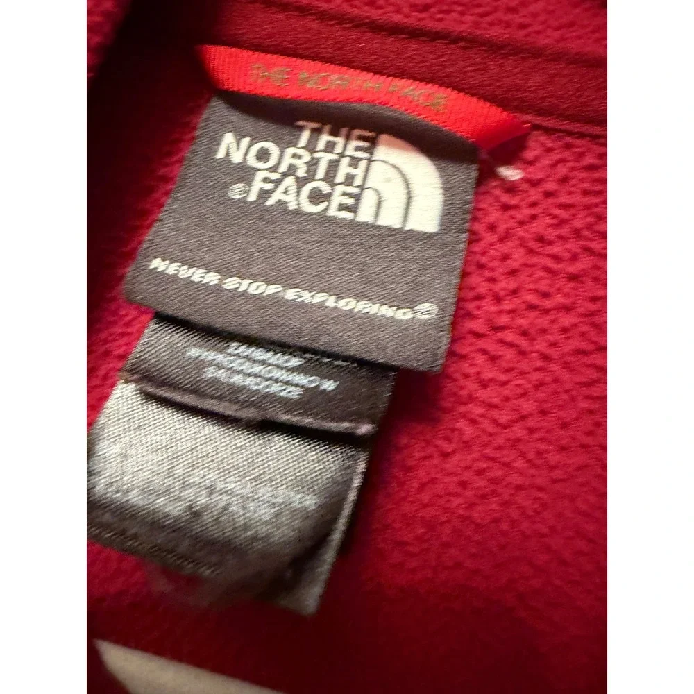 The North Face RDT 100 FlashDry Fleece Men L Red 1/2 Zip Sleeve Pocket Large